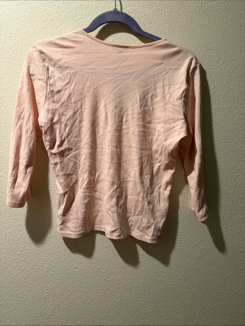 Ann Taylor Pink Embroidered V-Neck Women’s Top-EUC